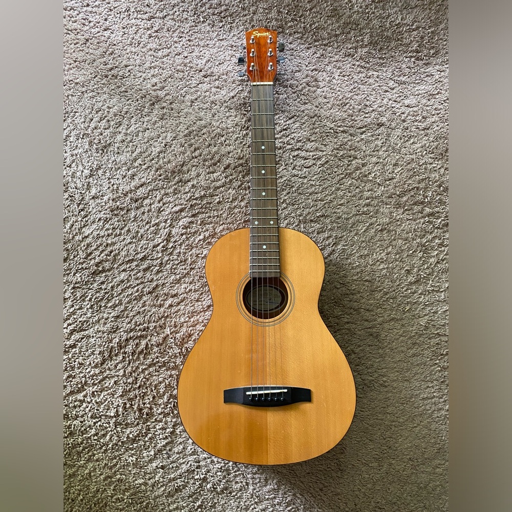 Squier by Fender Parlor acoustic guitar travel side 20th anniversary 3/4 size